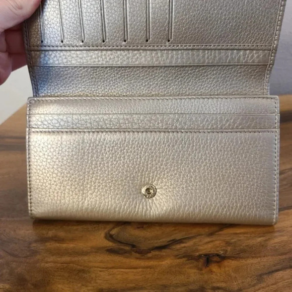 Gucci Continental Bronze Metallic Long Leather Wallet - Picture 10 of 16